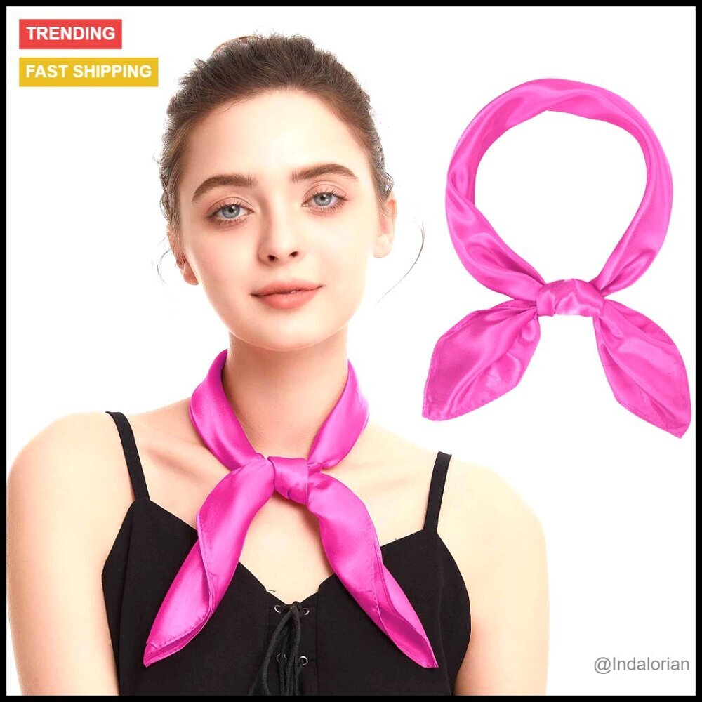 Silk Chiffon Square Scarf Retro Elegant Multi-Functional Hair Wrap Accessory
